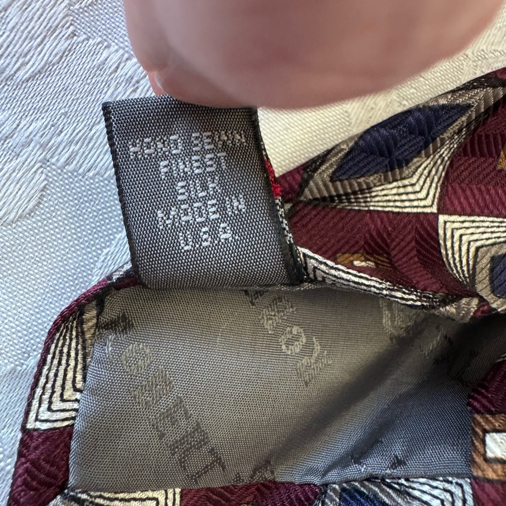 Robert Talbott Studio Maroon Blue Diamond Silk Ti… - image 4